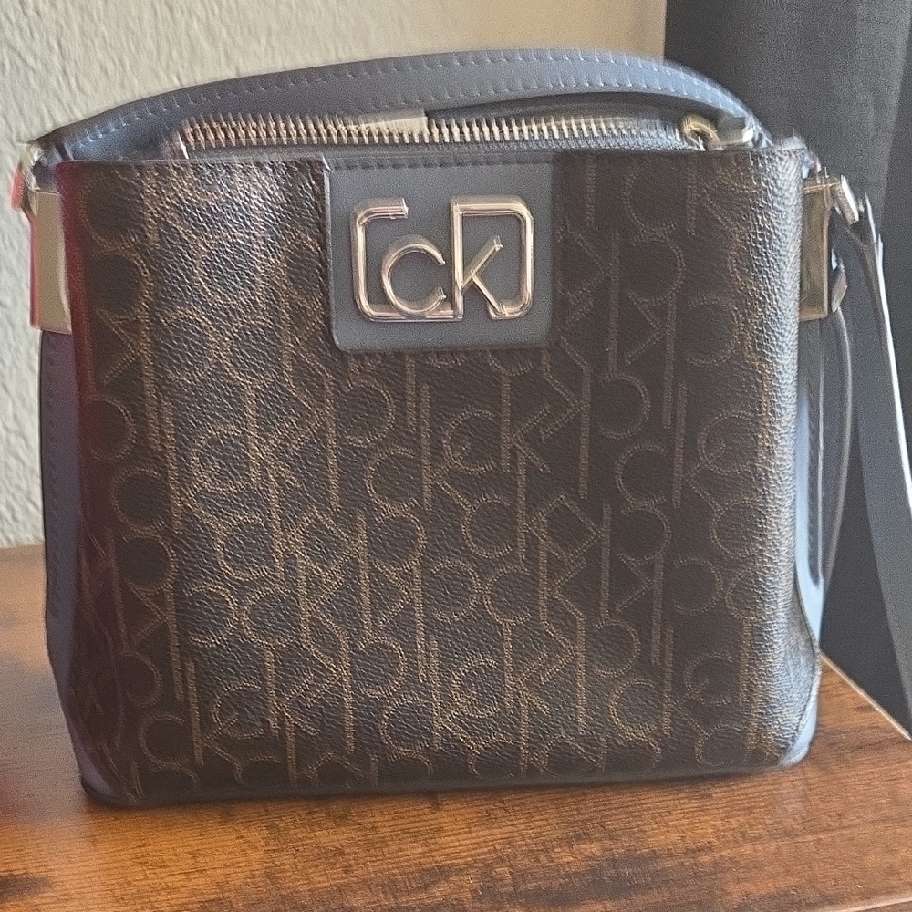 Calvin Klein Brown and Black Crossbody Bag
